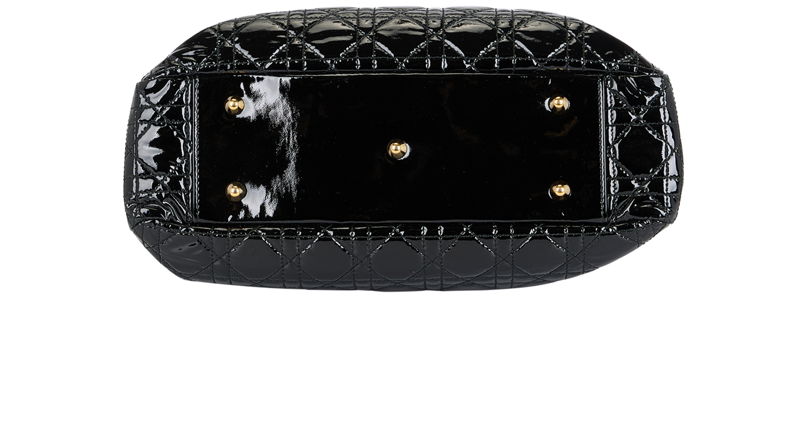 Grand Sac Soft Cannage Tote, &pound;695, Handbags, Black, Patent Leather, Top view